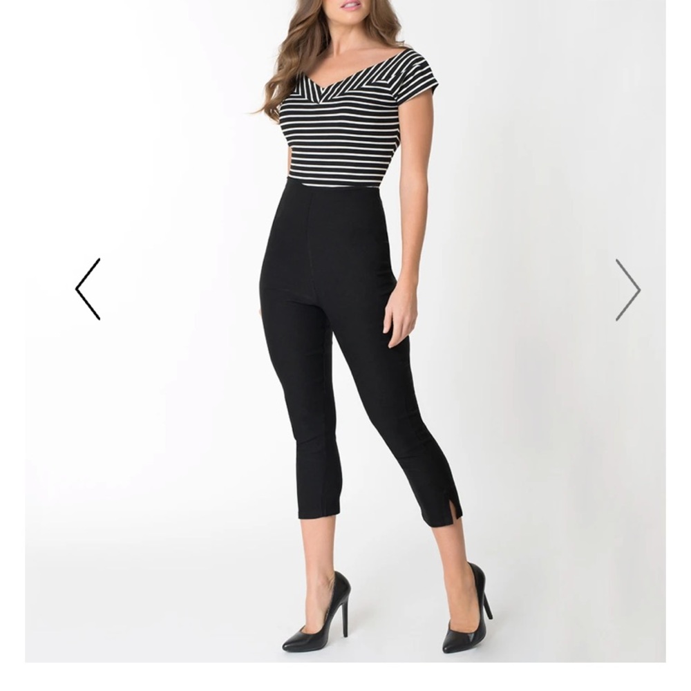 Unique Vintage Black HighWaist Rachelle Capris